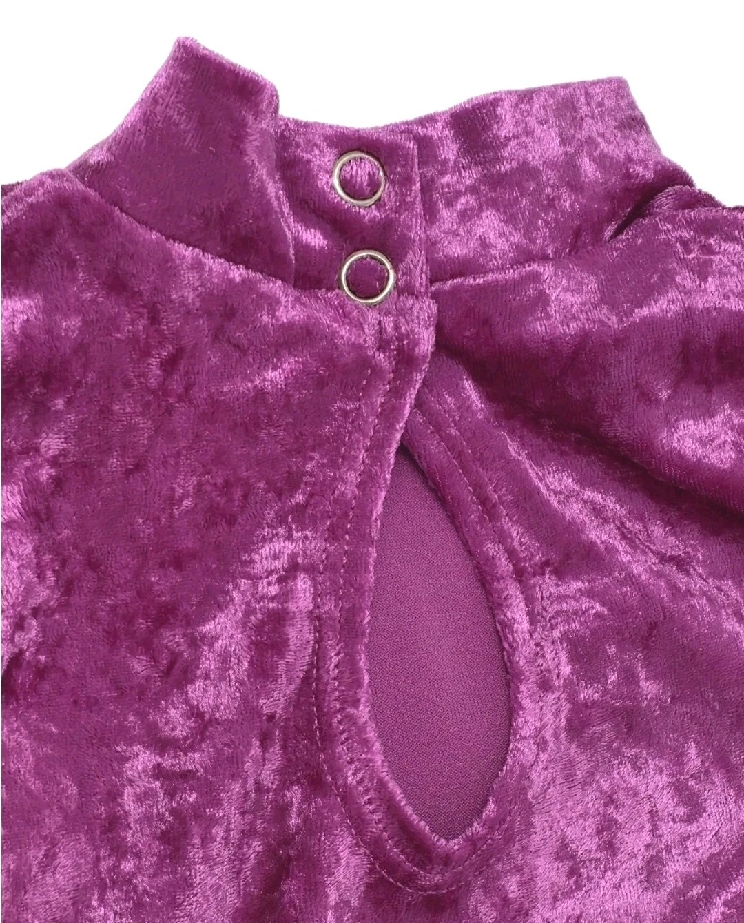 Gilda Marx VTG High Neck Velvet Keyhole Mesh Skate Dress Fuchsia Adult XS (Y/J)