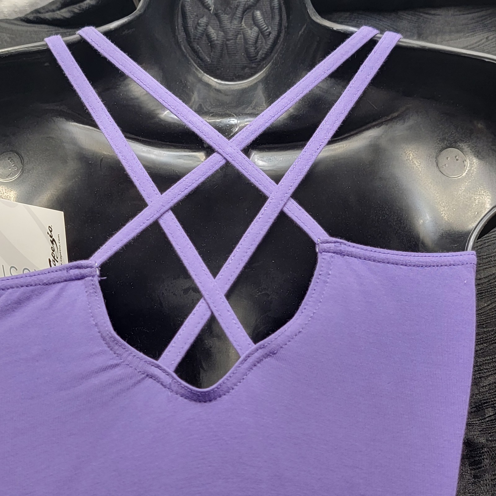 Capezio Purple Double Strap Camisole Leotard Scoop Neck Criss-cross Back SZ. M