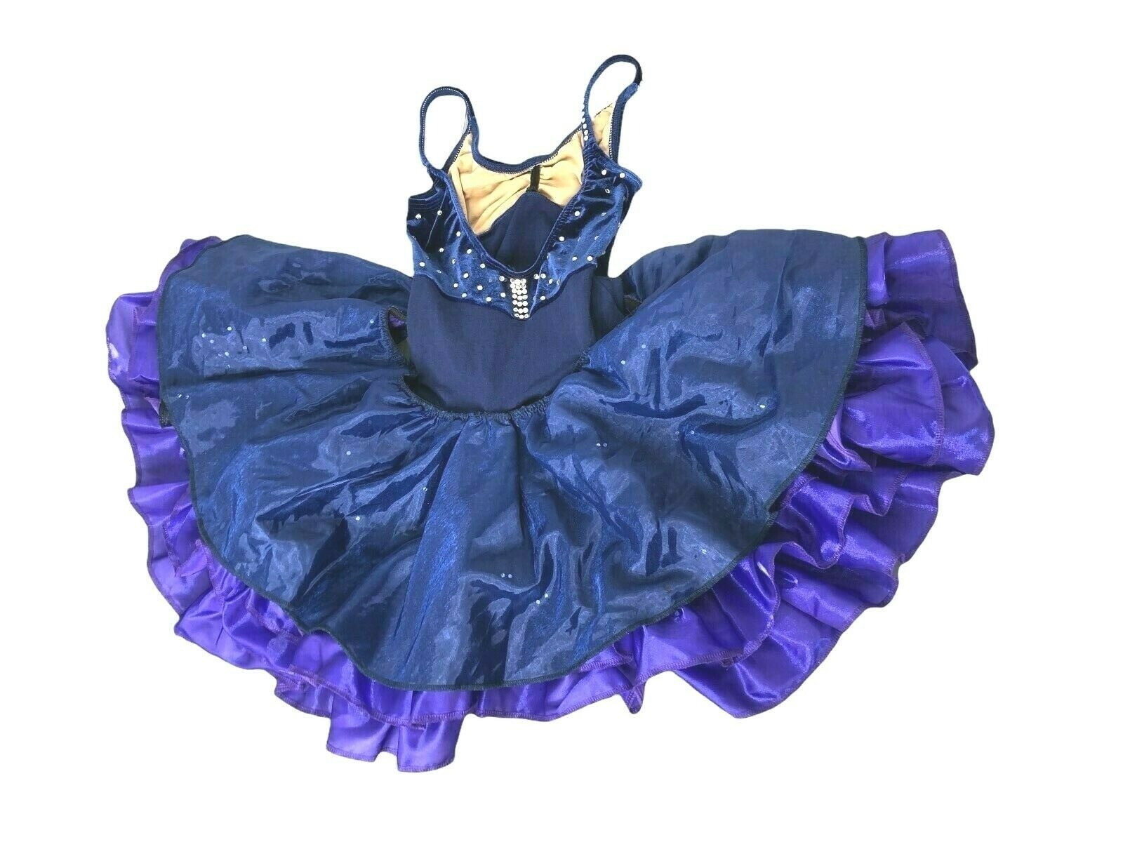 Major Motion Dance Wear Leotard Skirt Blue Purple Rhinestone Petite Adult Cospla