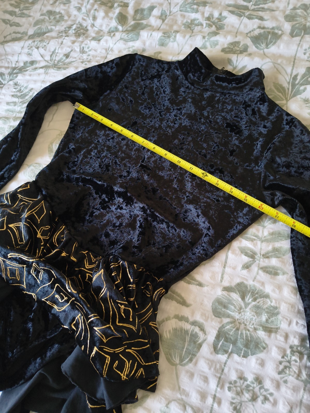 Vintage Bal-Togs Black Velvet Figure Skating Dance Dress Leotard M Made US
