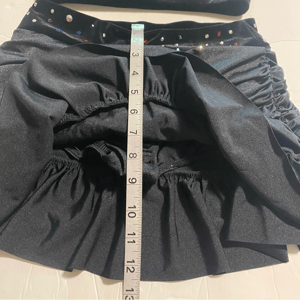 Weissman Elite dance costume 2 piece black Velvet Who Owns My Heart 17834 SA