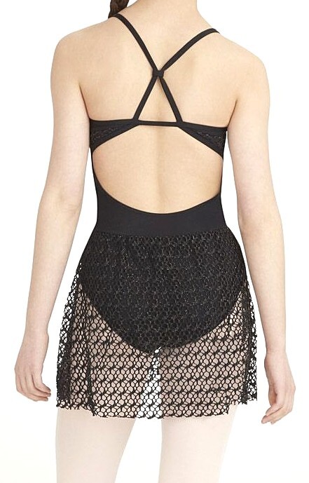 Capezio Camisole Dress Jacquard Skirt Leotard Bodysuit 10188 Black New Nwt Women