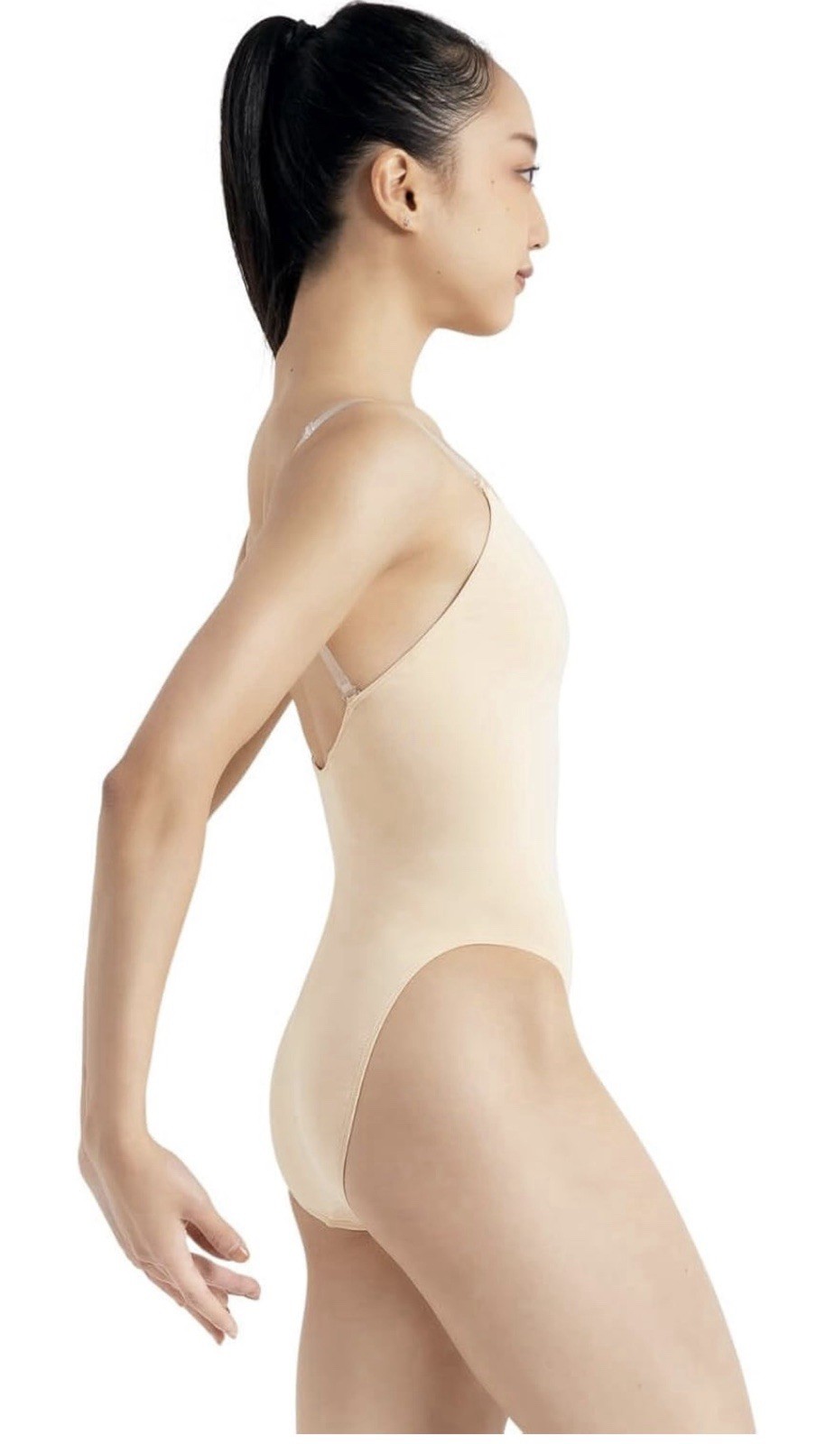 Capezio Nude CAMISOLE LEOTARD W/ Clear Adjustable Straps Women’s SMALL NWT 3532