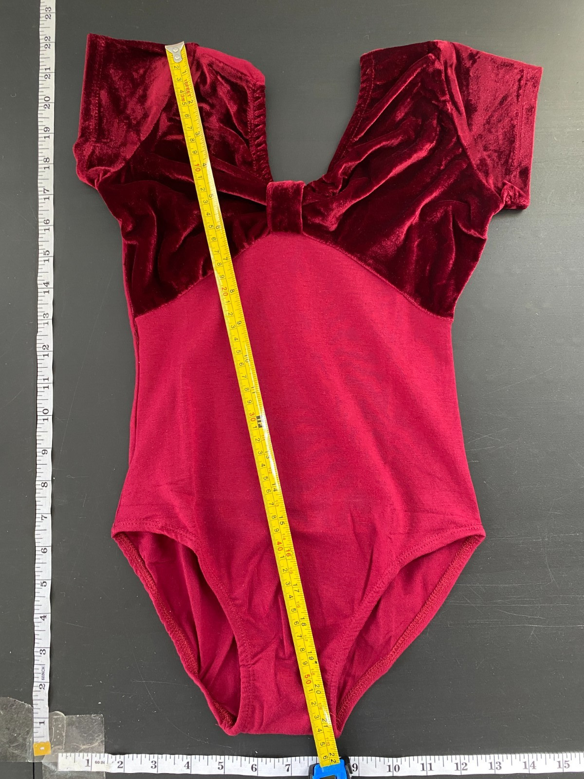 Red Velvet Short Sleeve Ballet Leotard | Affordable Cheap Dancewear