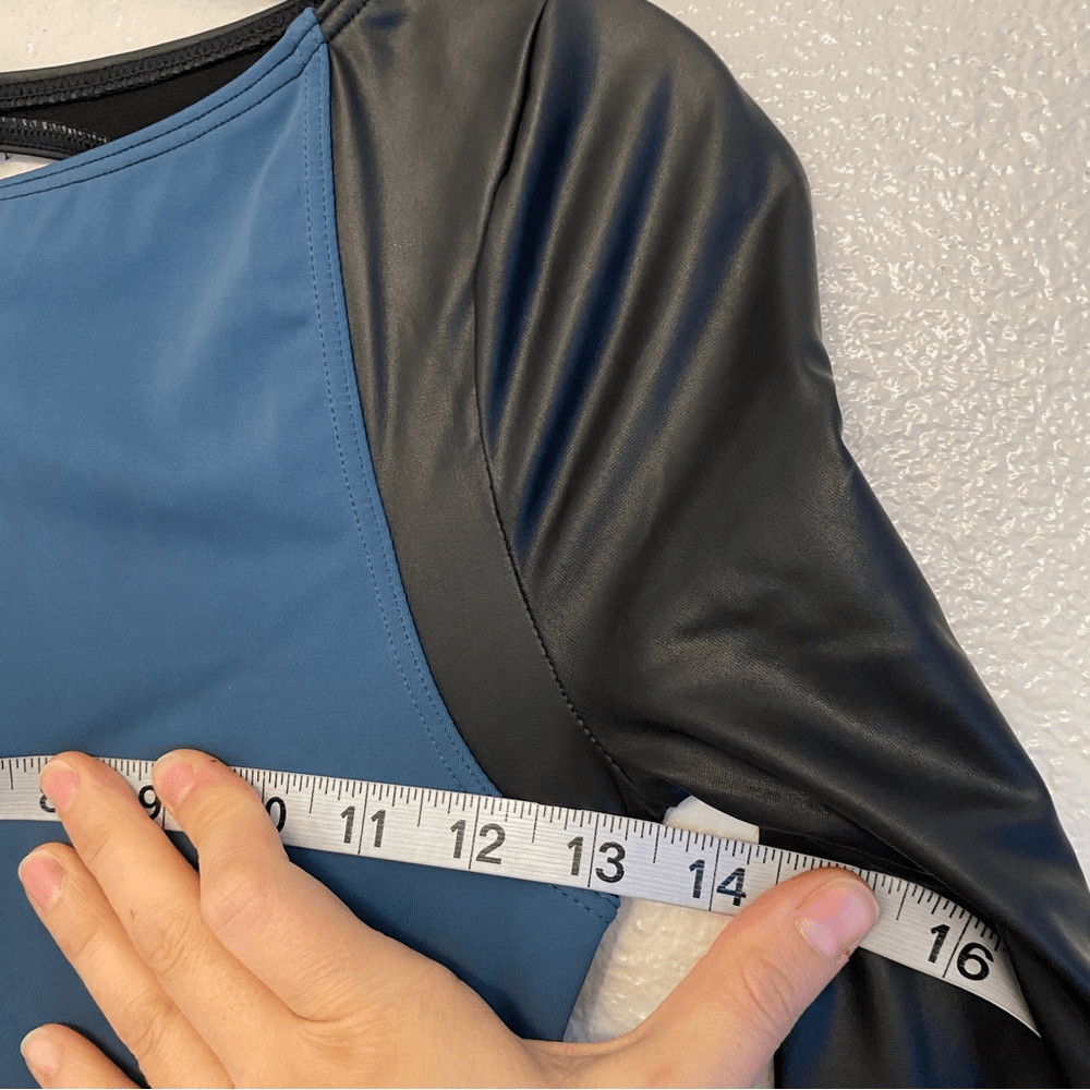 WEISSMAN Elite Dance Costume unitard teal blue Landfill NV13063 mature adult XSA