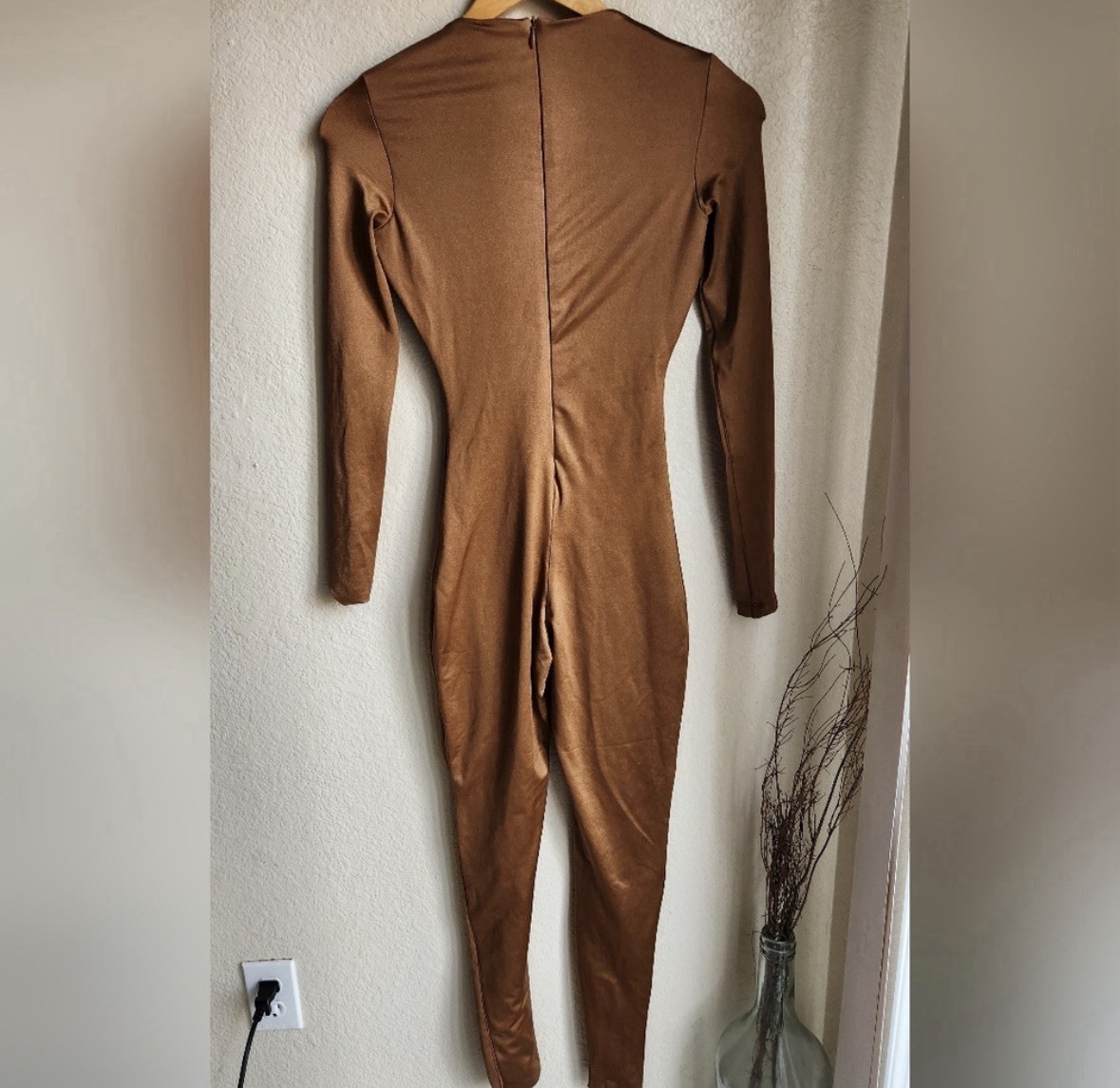 SKIMS Long Sleeve Brown Long Sleeve Bodysuit Jumpsuit Size XS