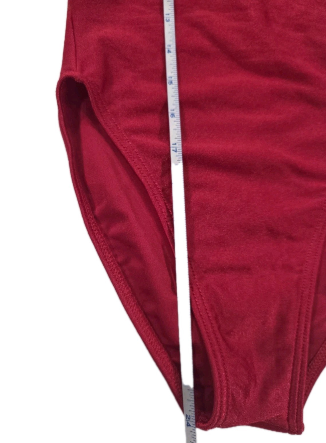 Body Wrappers VTG Open Back High Neck Keyhole Vented Leotard Red Size AS