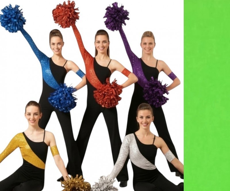Lot Of 5 We Got Game Flo Green/Black Unitard Jumpsuit Adult XL Dance Costume