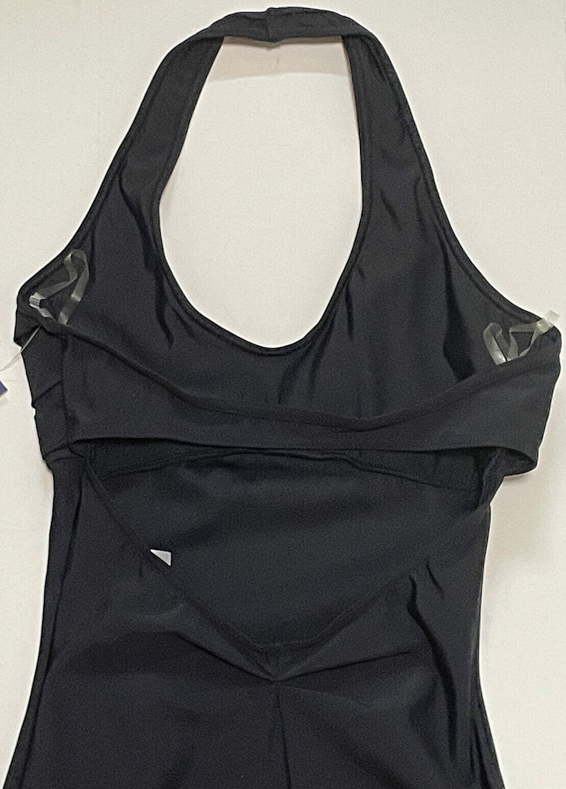 Capezio Pleated Synergy Halter Leotard Bodysuit Back Strap 10190 New Nwt Women L