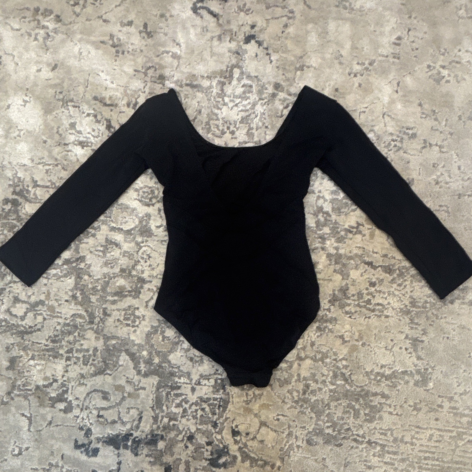 Nikolay Women’s Black Solid Long Sleeve Dance Leotard XS Knit RUS 42