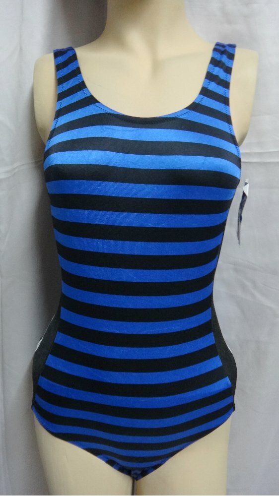 Blue Black Spandex Leotard for Women Size 10 Small