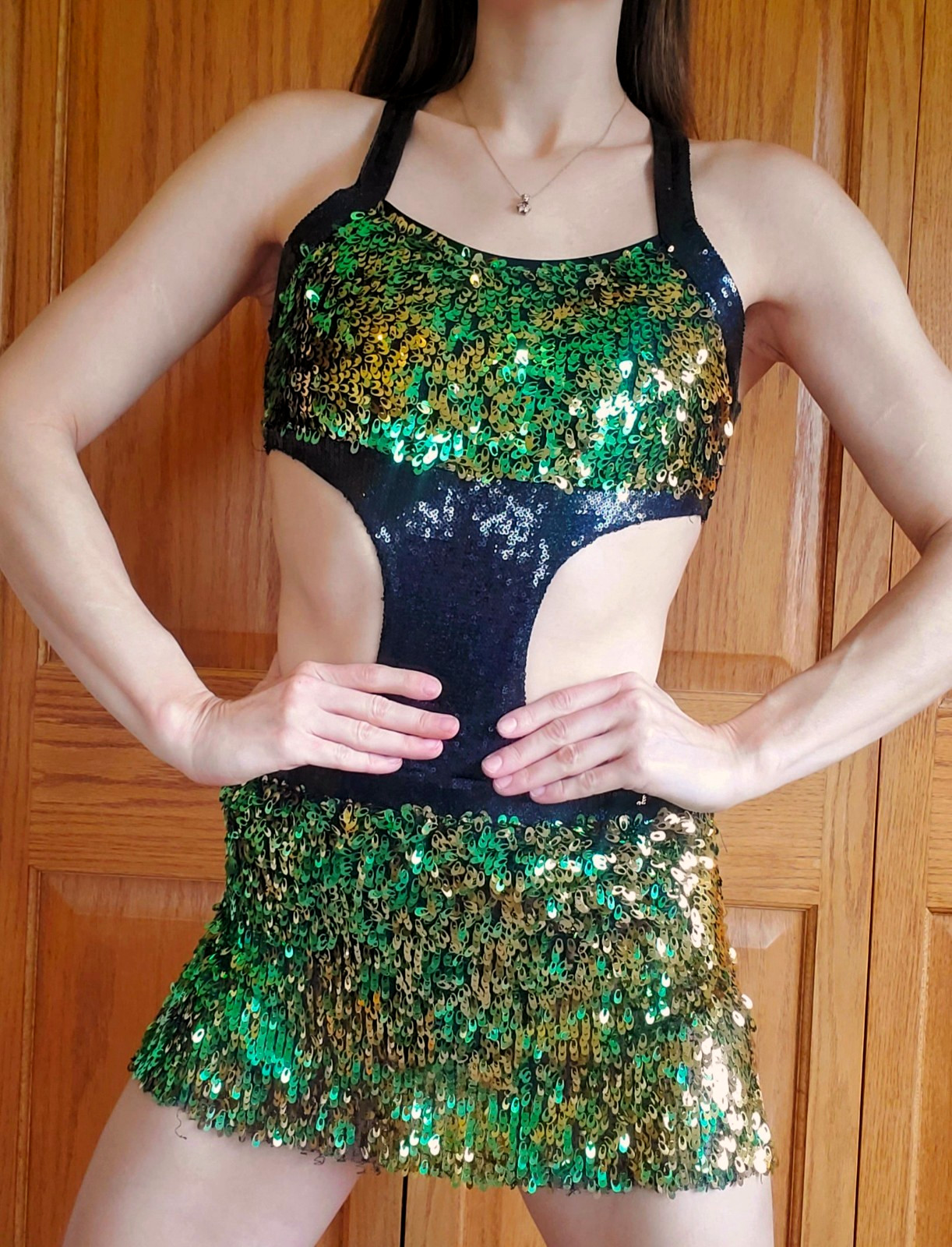 Glamour Dance Aerialist Leotard Costume Adult Small AS Jazz Pole Showgirl