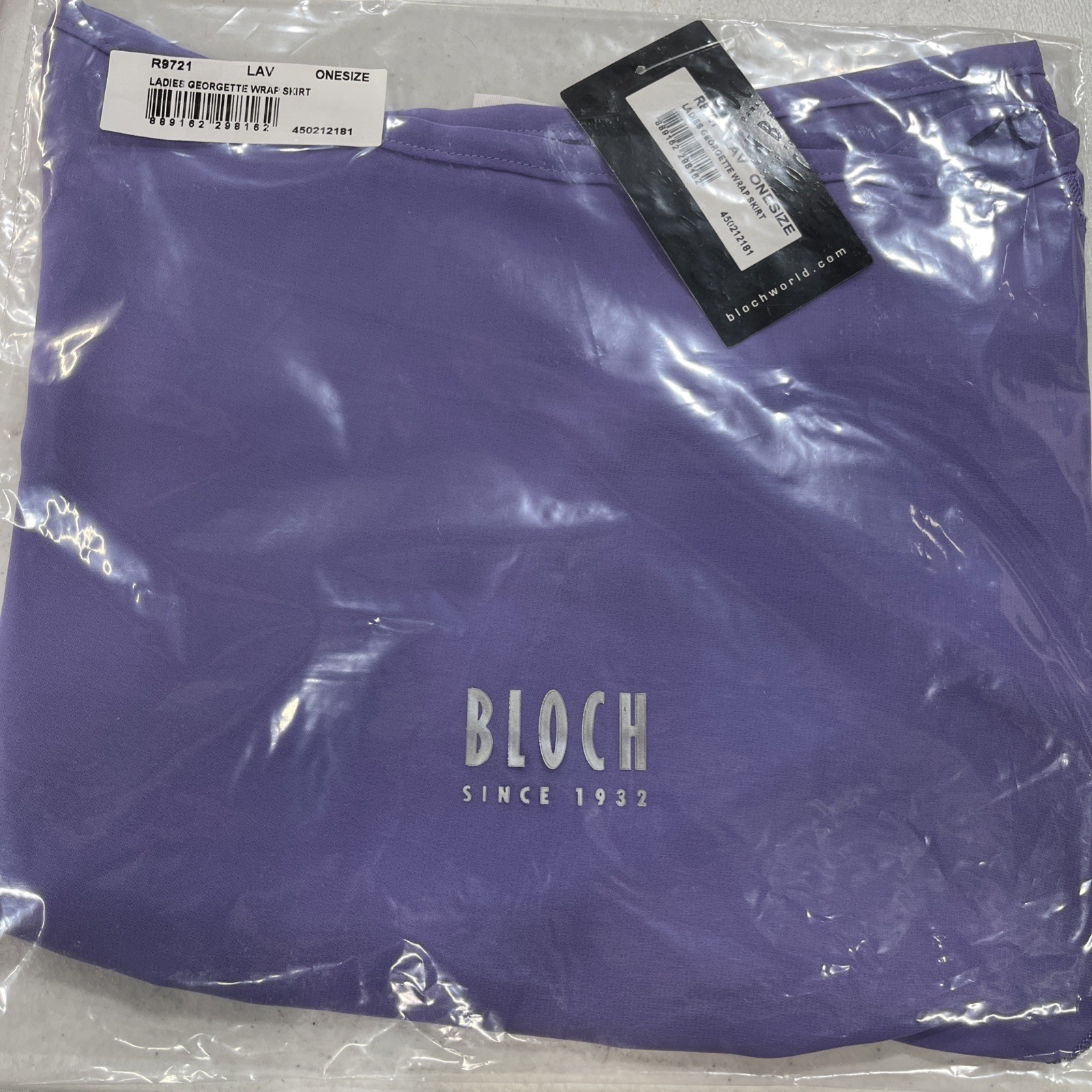 BLOCH R9721 Ladies Georgette Wrap Skirt Color Lavender One Size