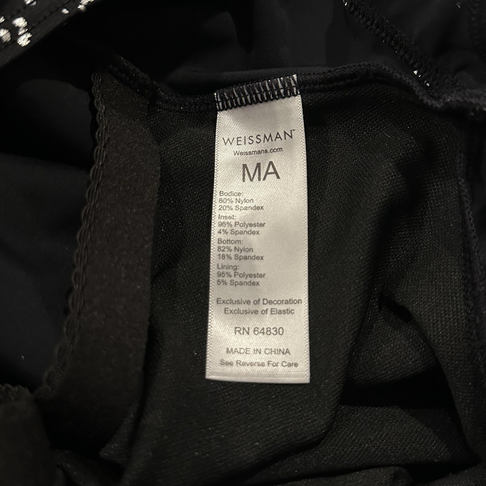 NWOT Weissman Toccata Metallic Speckled Long Sleeve Unitard Dance Costume MA