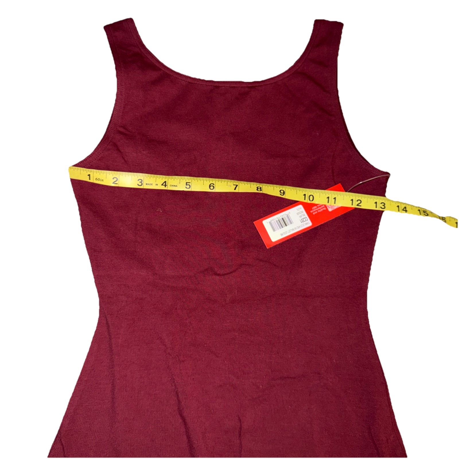 Capezio Women’s High-Neck Tank Leotard With Ballet Leg Line, Burgundy, Medium
