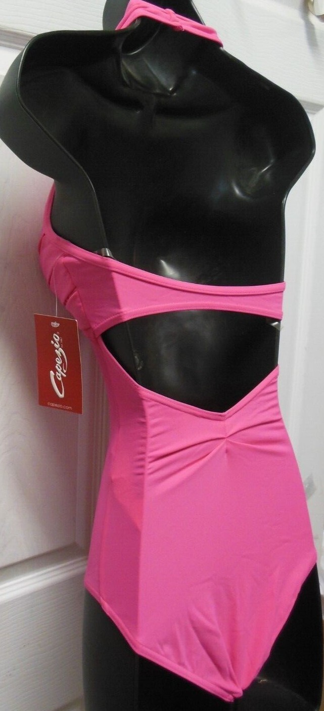 Capezio HALTER LEOTARD PLEATED synergy FRONT Hibiscus #10190 DANCE BALLET