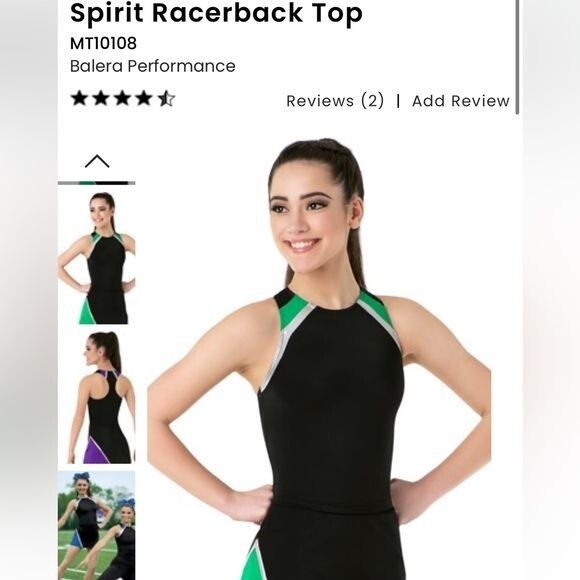 Weissman Balera Performance Spirit Racerback Top Red Black Dance Cheer NEW
