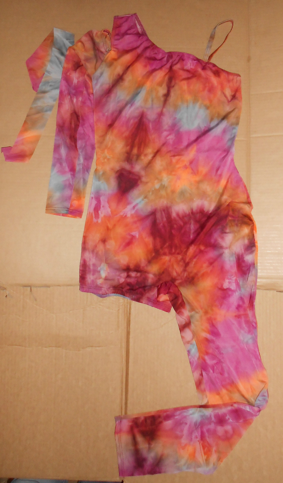 NWOT One legged Unitard Lyrical Tiedye Shelf Lined Dance Ladies Size petite