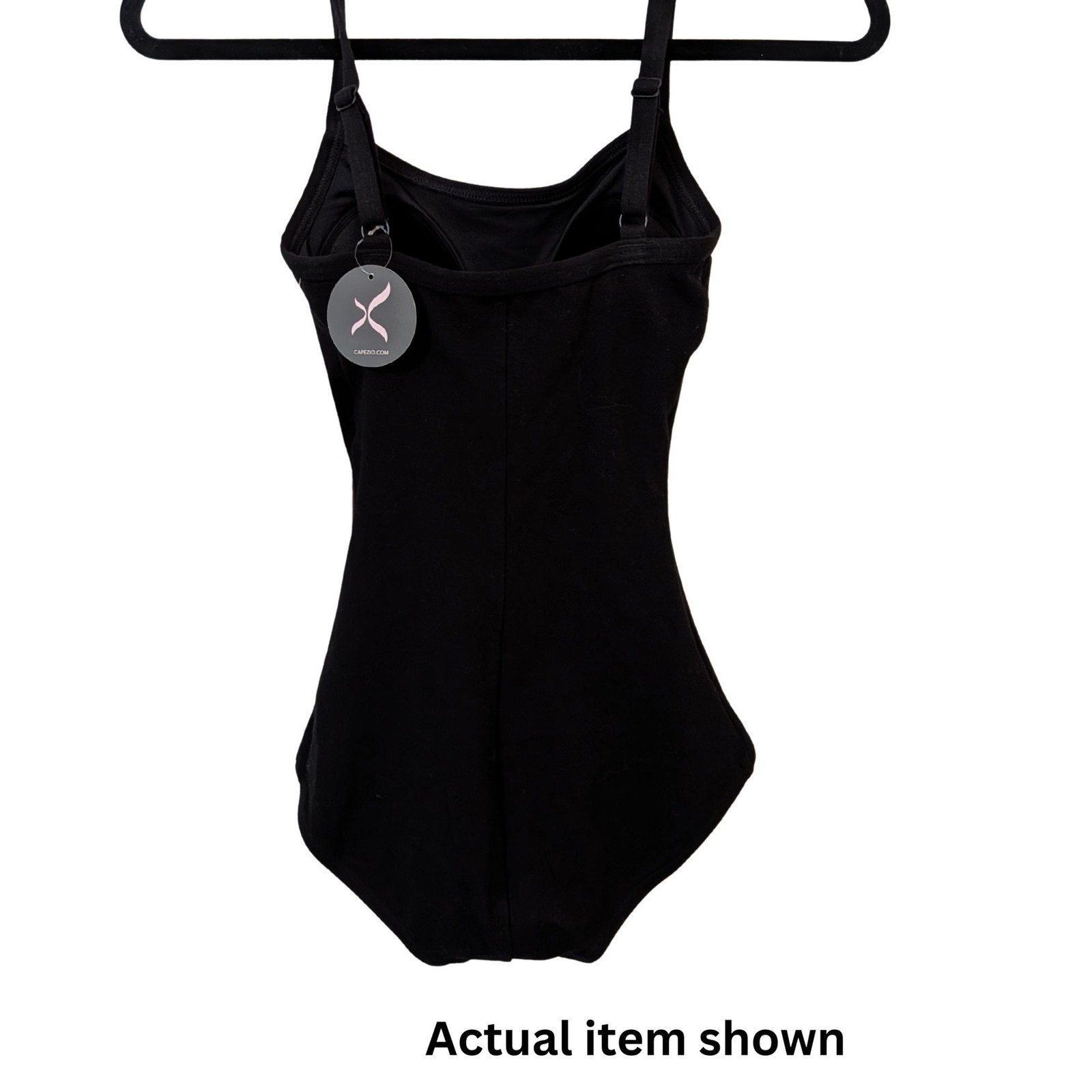Capezio Womens XS Black Cami Leotard BraTek Built In Bra NWT CC110 Dancewear