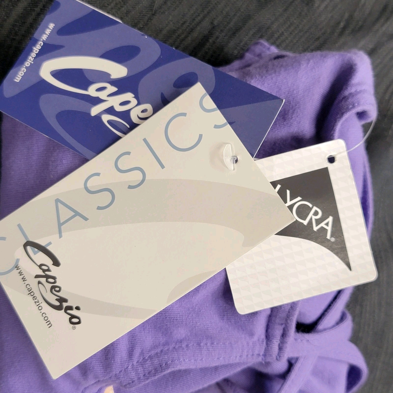 Capezio Purple Double Strap Camisole Leotard Scoop Neck Criss-cross Back SZ. M