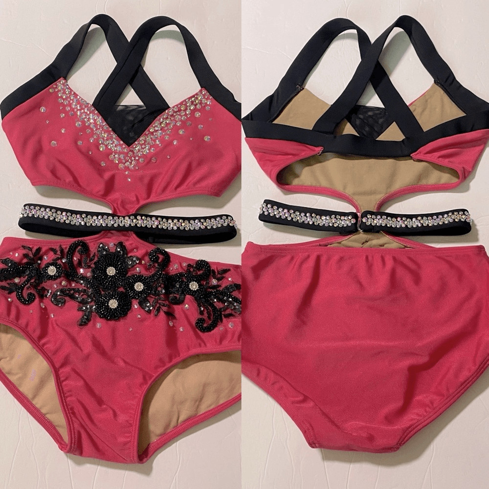 Custom Solo dance costume hot pink contemporary jazz acro XSA-extra small adult