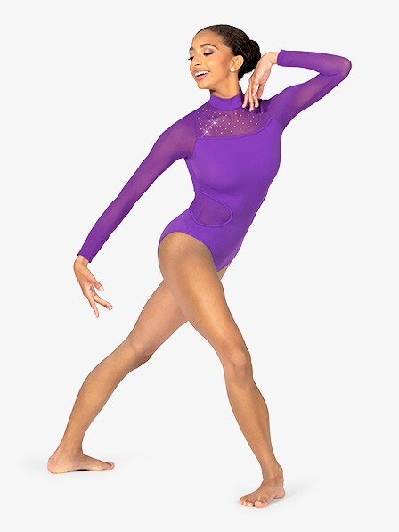 Leotard Elisse New Women’s SA MA LA XL Long Sleeve Dance Ballet Costume Purple