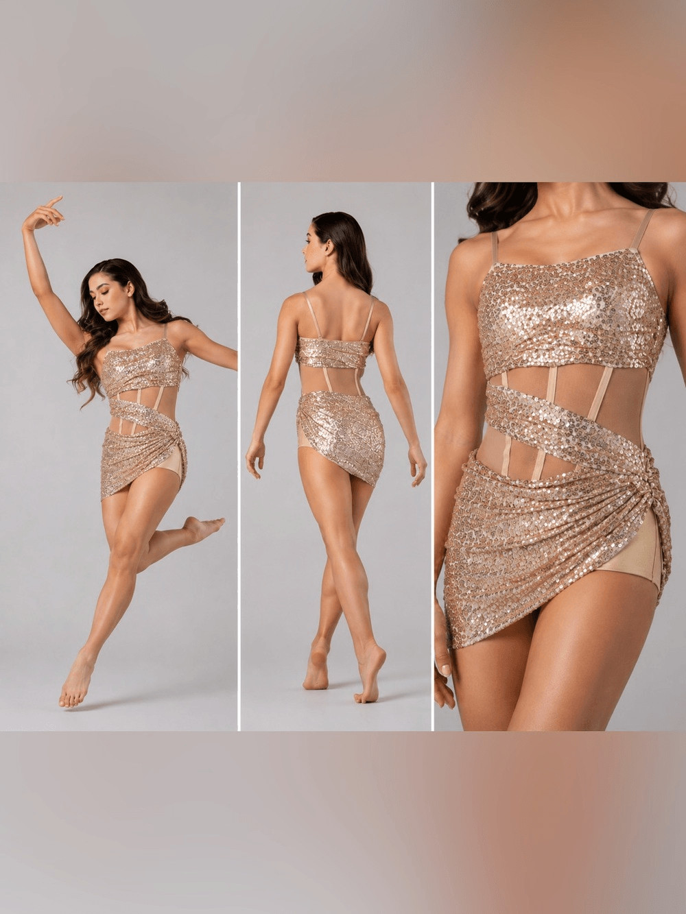Tenth House contemporary Dance costume rose gold TRANQUILITY TH22041 LA adult