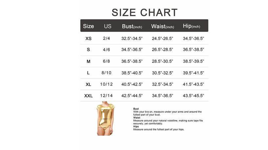 speerise Womens Shiny Metallic Long Sleeve Dance Gymnastics Leotard Bodysuit, XS