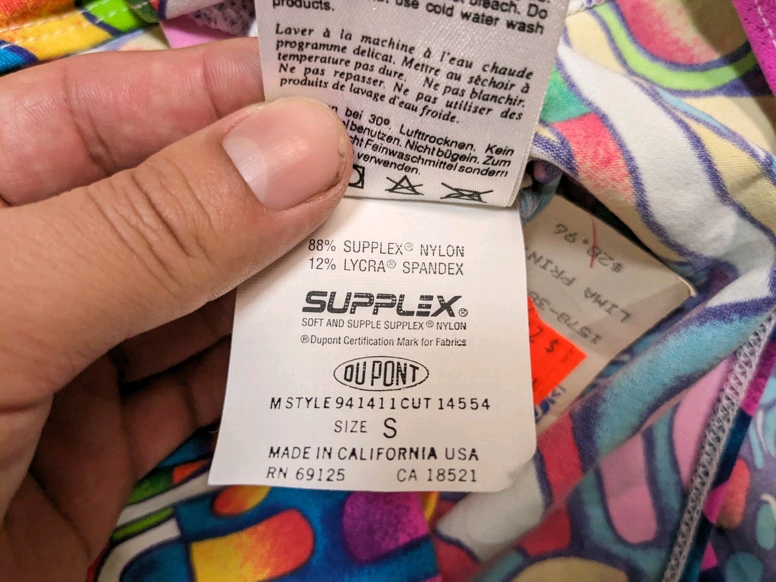 BNWT VTG 80s Gilda Marx USA Lycra Spandex Supplex Multicolor Leotard S