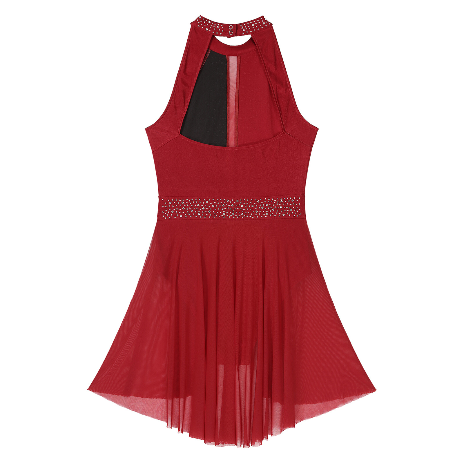 Womens Leotard Lyrical Dance Dress Neck Figure Skating Costume Dancewear Stage