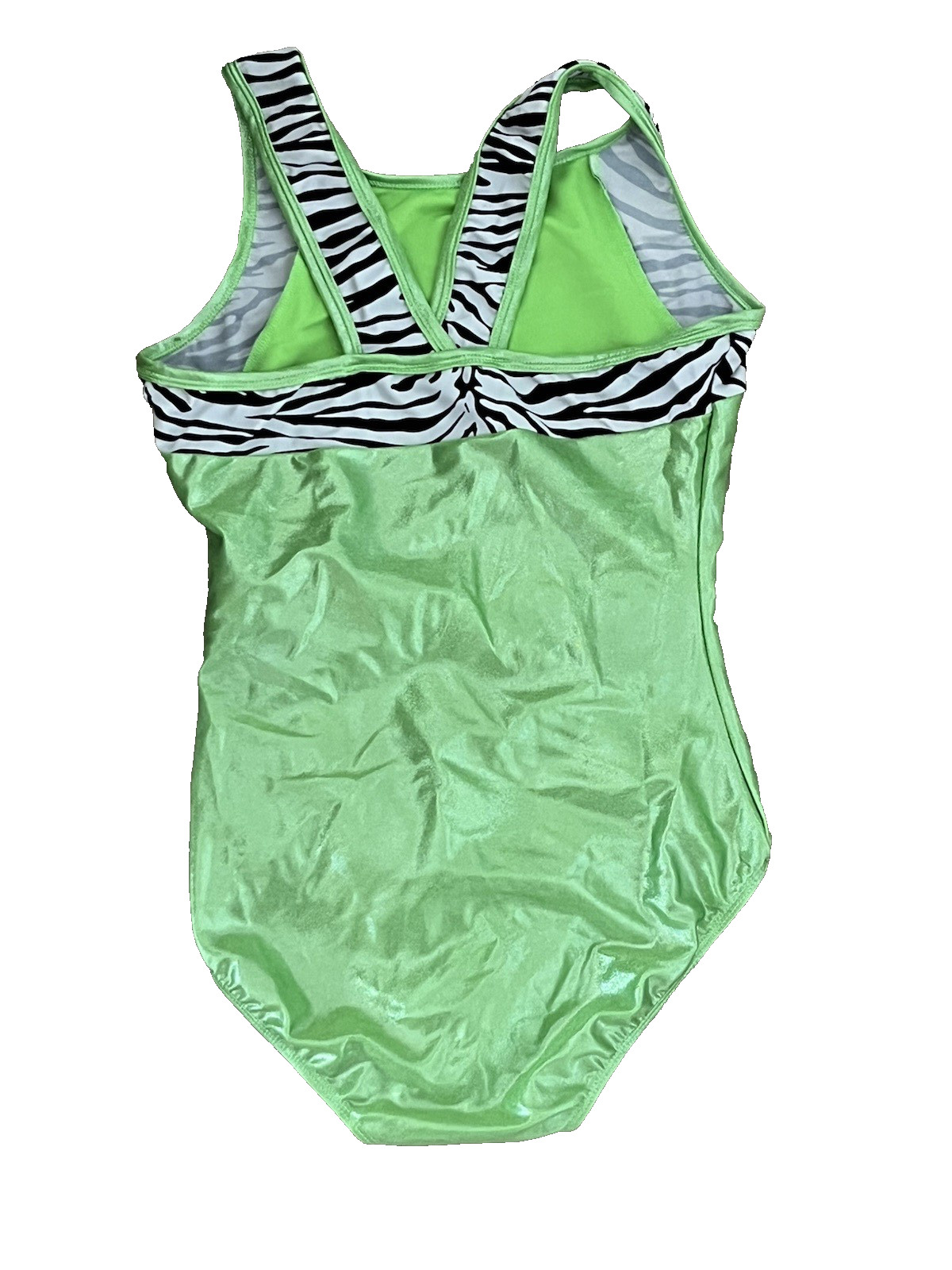 DESTIRA GREEN SLEEVELESS DANCE LEOTARD GYMNASTICS WOMEN’S SIZE MA ADULT MEDIUM