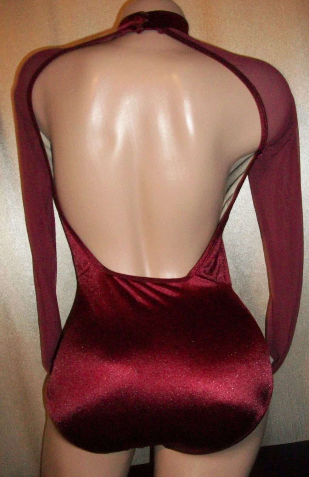 Vtg Body Wrappers Nylon Spandex Bodysuit Leotard L