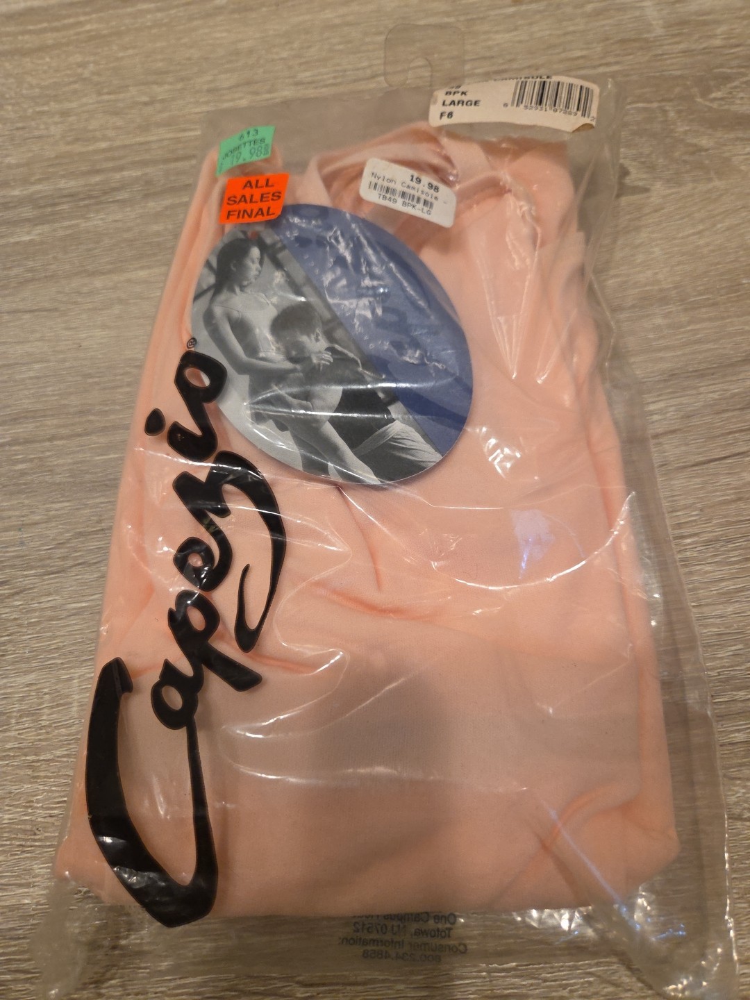 Capezio Nylon Camisole Pink Adult Size Large NWT
