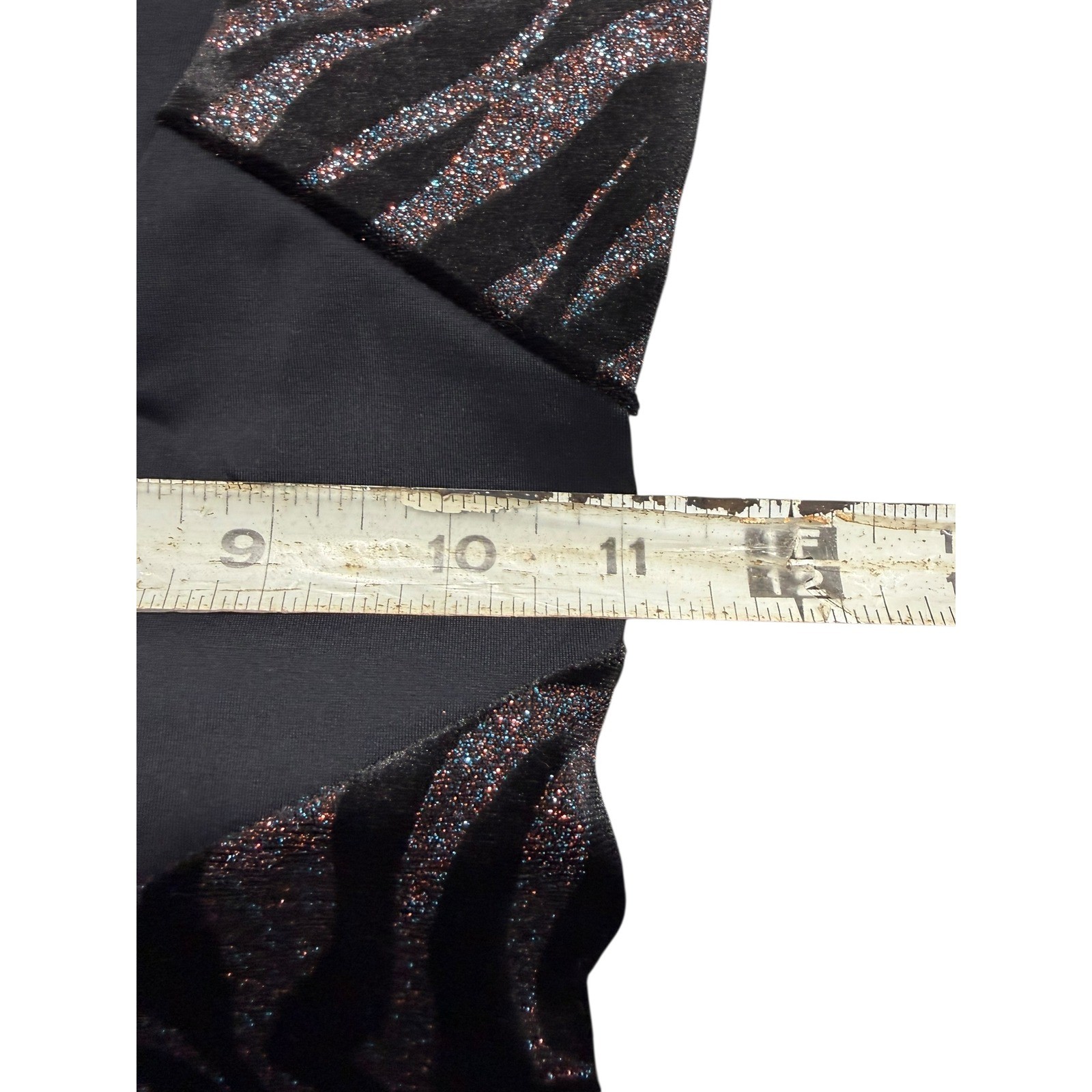 Weissman Adult Small Black Sparkle Unitard Dance Costume Long Sleeve Competition