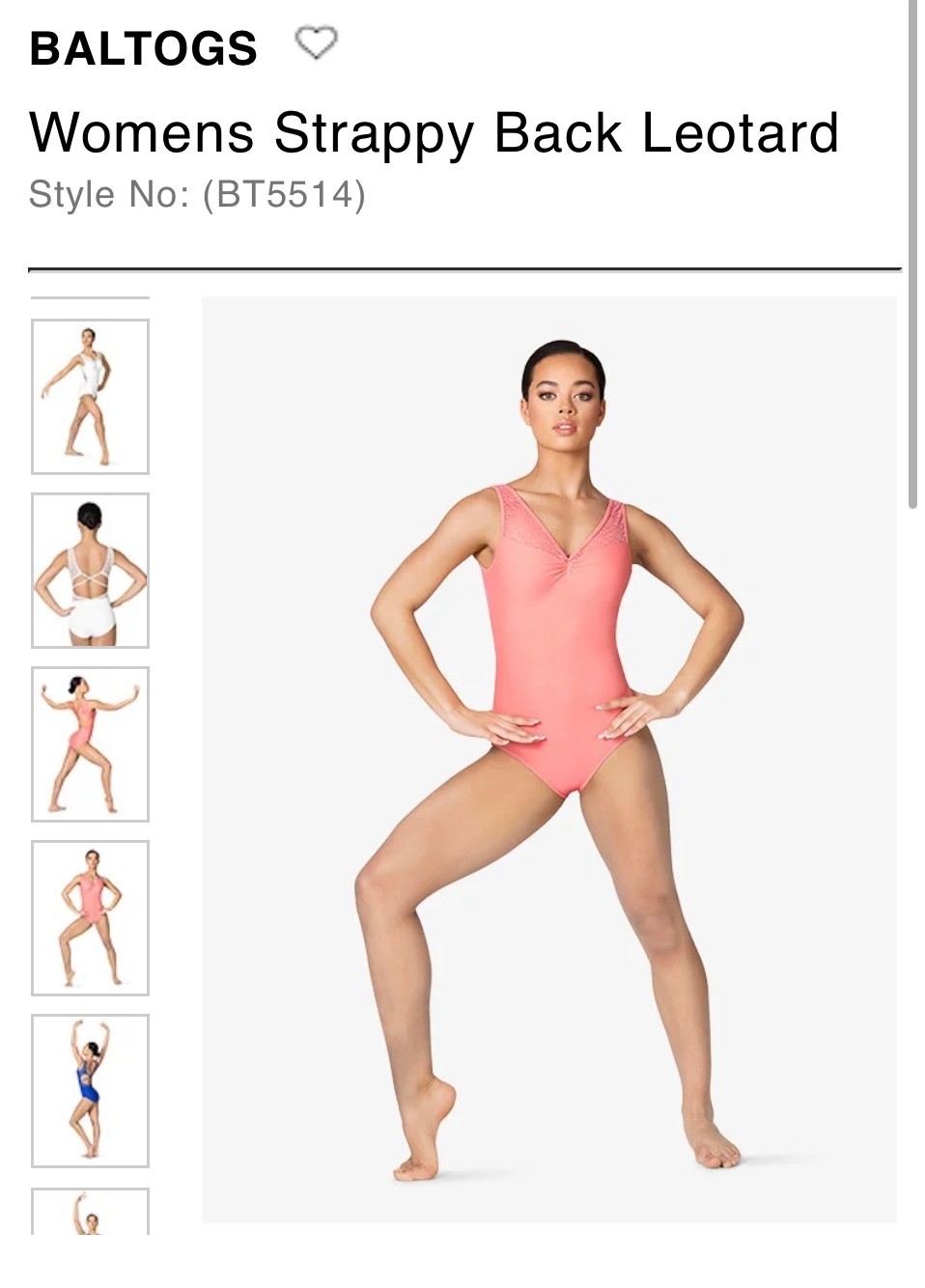 Baltogs Leotard-Pink/Blossom color, size Adult Large, style BT5514