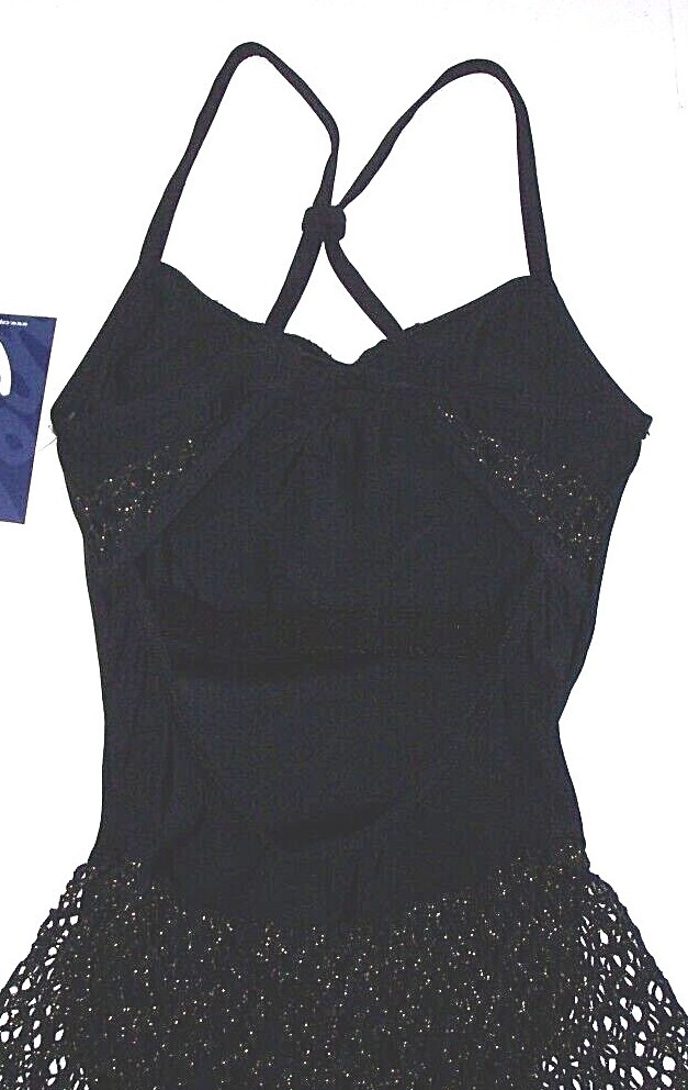 Capezio Camisole Dress Jacquard Skirt Leotard Bodysuit 10188 Black New Nwt Women