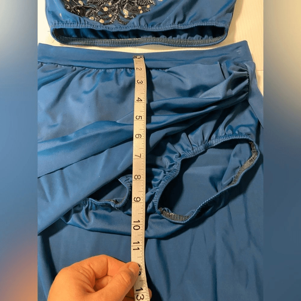 Kelle dance costume blue 2 piece AWAKENING 4424 contemporary lyrical MA adult
