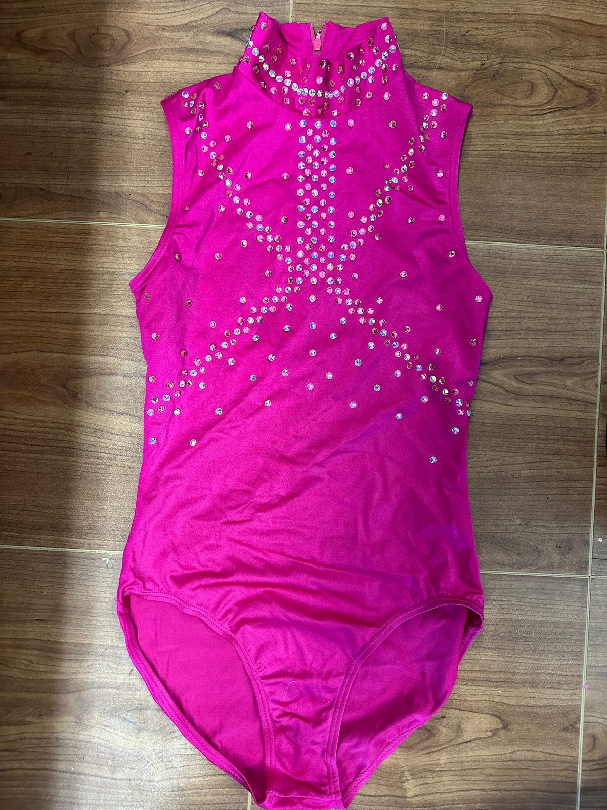 Dance Costume Leotard Medium Adult Pink Weissman 14847 TONS OF STONES Custom