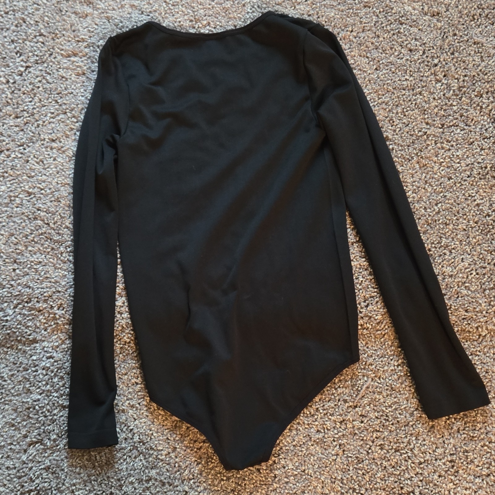 Spirit Women’s Black Long Sleeve Leotard XS Solid Knit Fabric Type