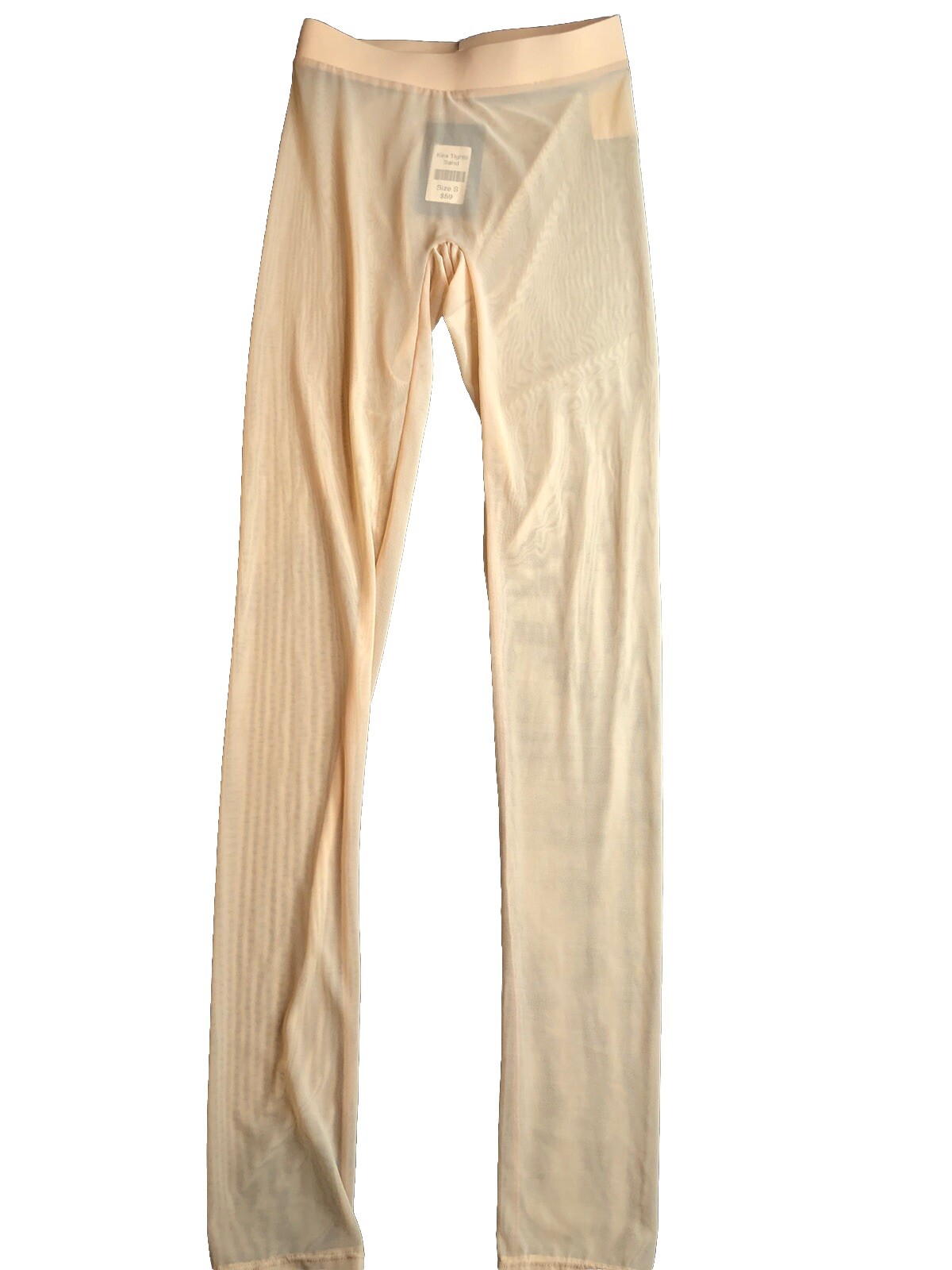 NWT ELEVE dancewear Kira tights color sand sheer ankle length size small