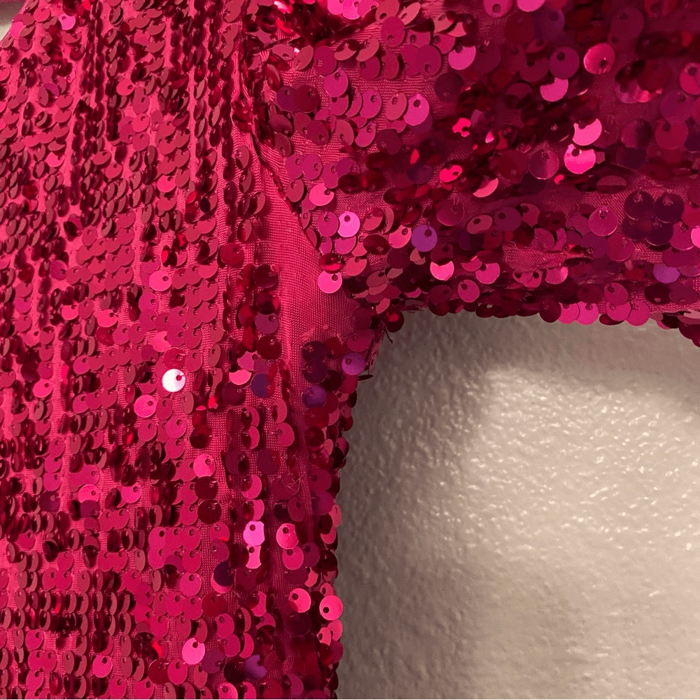 WEISSMAN Dance Costume hot pink sequin one sleeve CALL ME MAYBE 9243 SA adult