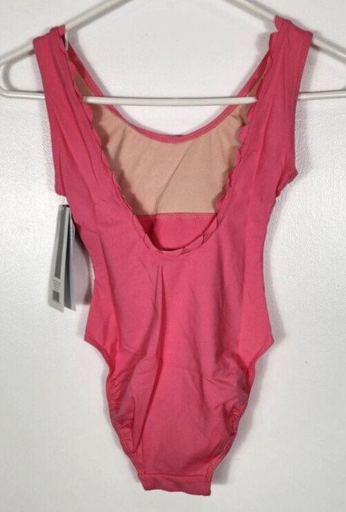 Danskin NYCB Women’s Size Petite XS (0-2) Camellia Rose Scallop Trim Leotard NWT
