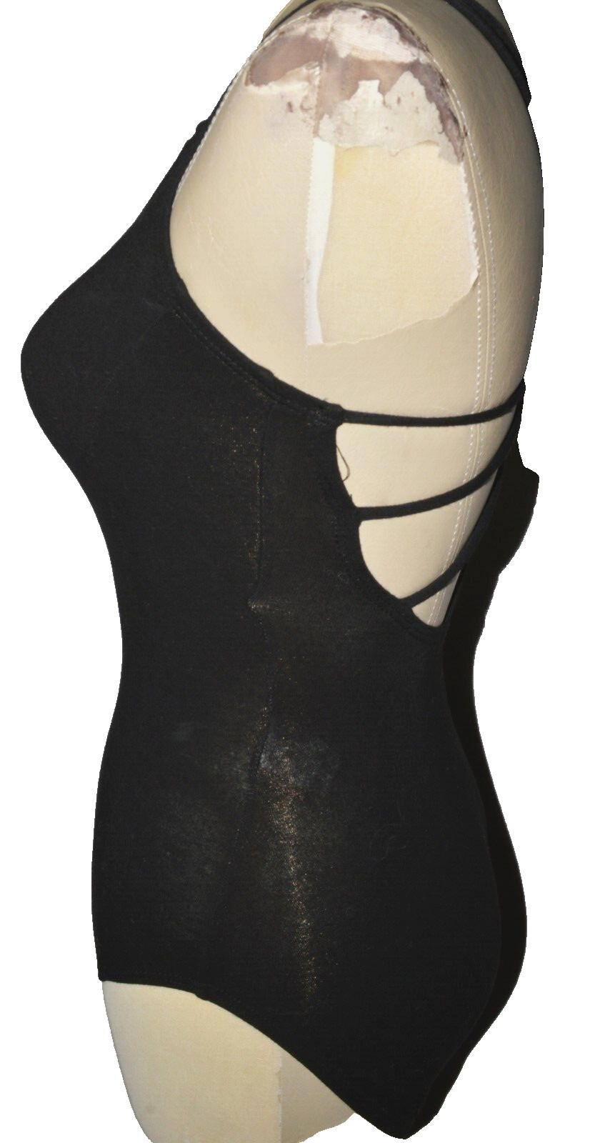 NATALIE DANCE WEAR WOMENS SIZE S SMALL BLACK STRAPPY BACK DANCE BALLET LEOTARD