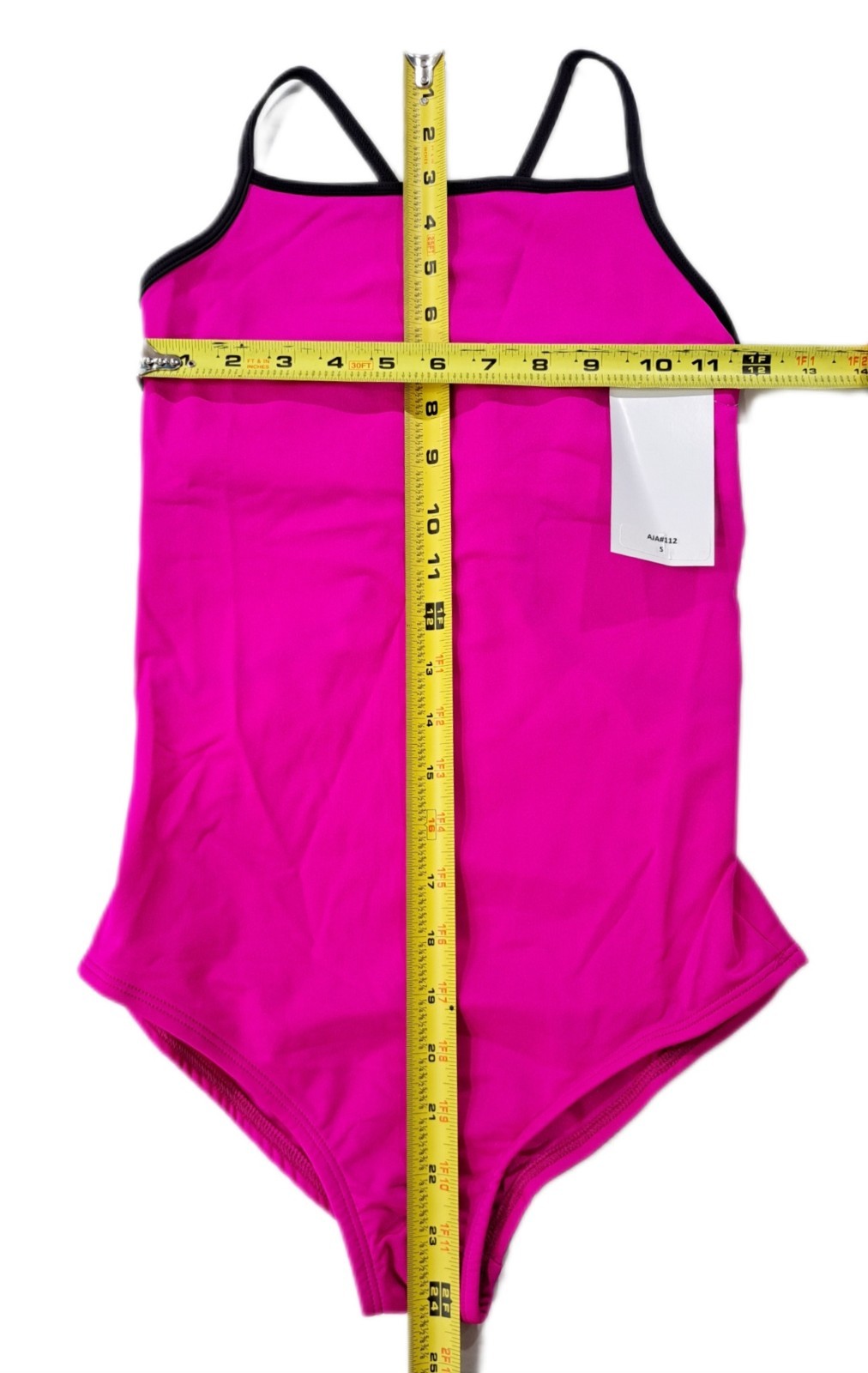 Aja VTG Hot Pink Side Cutout Keyhole Strappy Leotard Coolmax Bra Liner Size AS