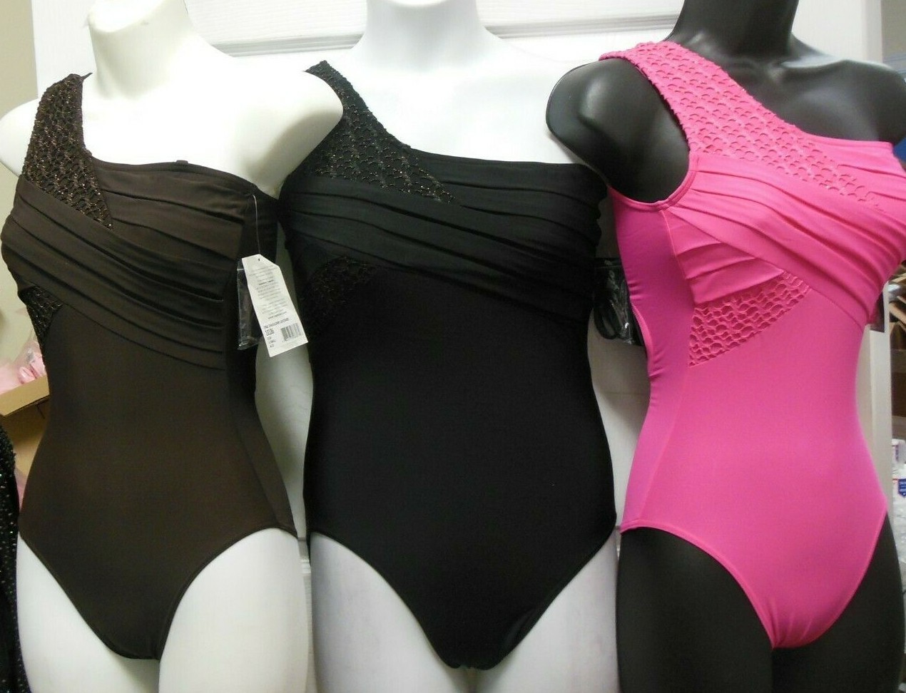 Capezio Pleated synergy leotard 10186 detachable strap 5 colors ladies szs