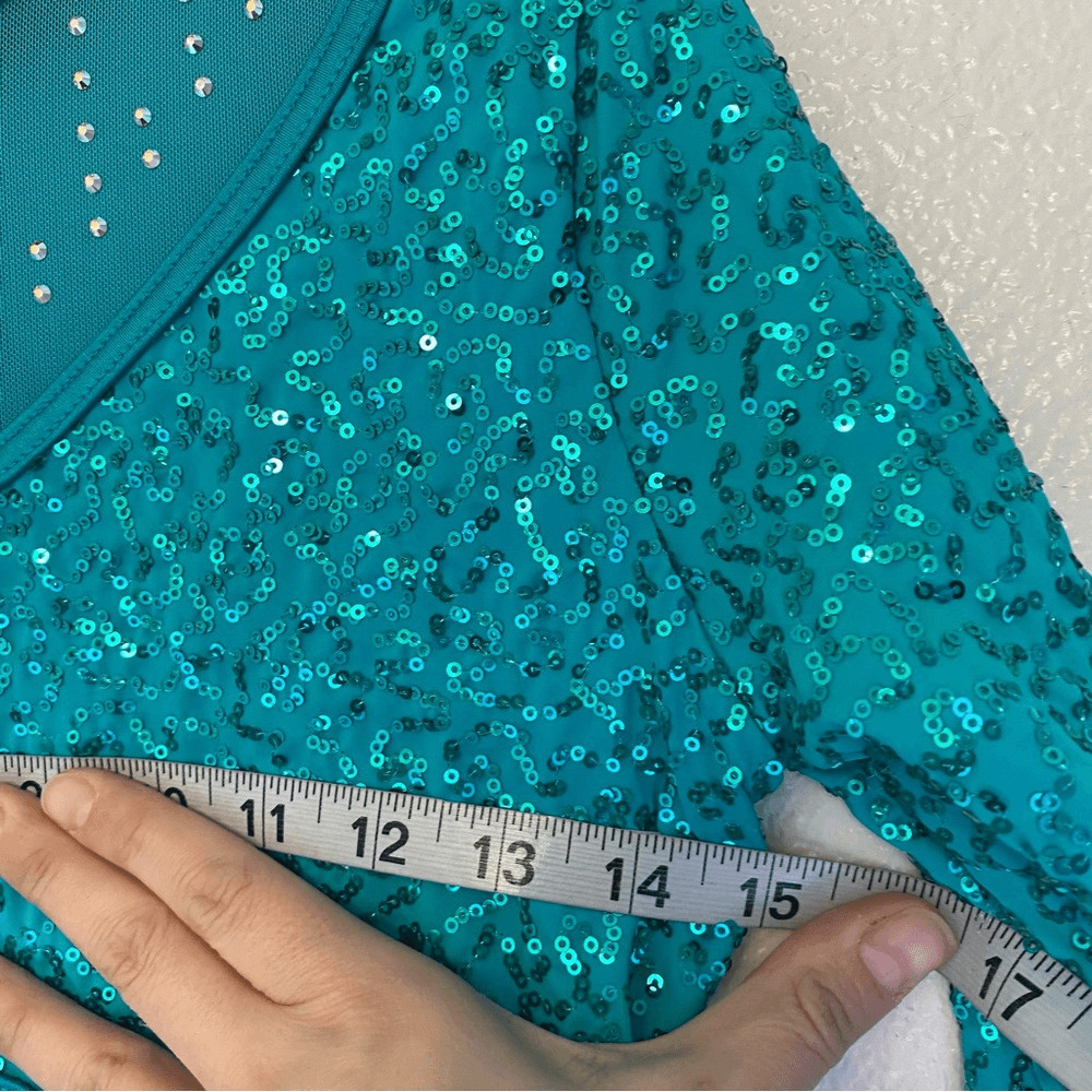 WEISSMAN Elite Dance Costume Kelly green sequin Crazy What Love Can Do 14913 SA