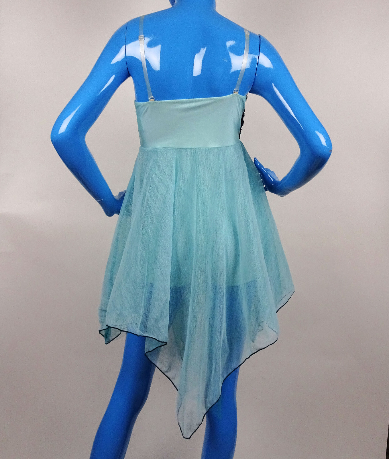 Revolution Dancewear Dance Costume Lyrical Dress Adult M 8 10 Turquoise Green MA