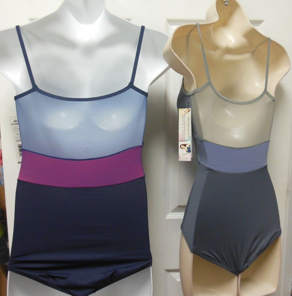 Body Wrappers camisole mesh leotards ladies #P1012 2 colors Navy or Gray