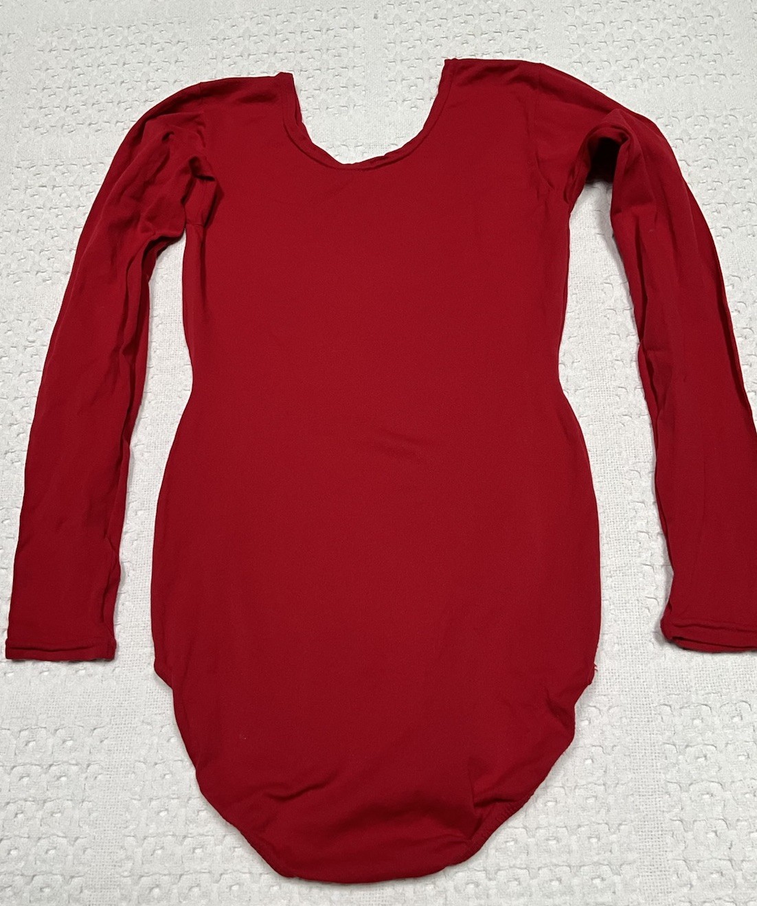 Vtg 100% Nylon Leotard JC Penney Bodysuit Red L Large Would Fit More Like S/M