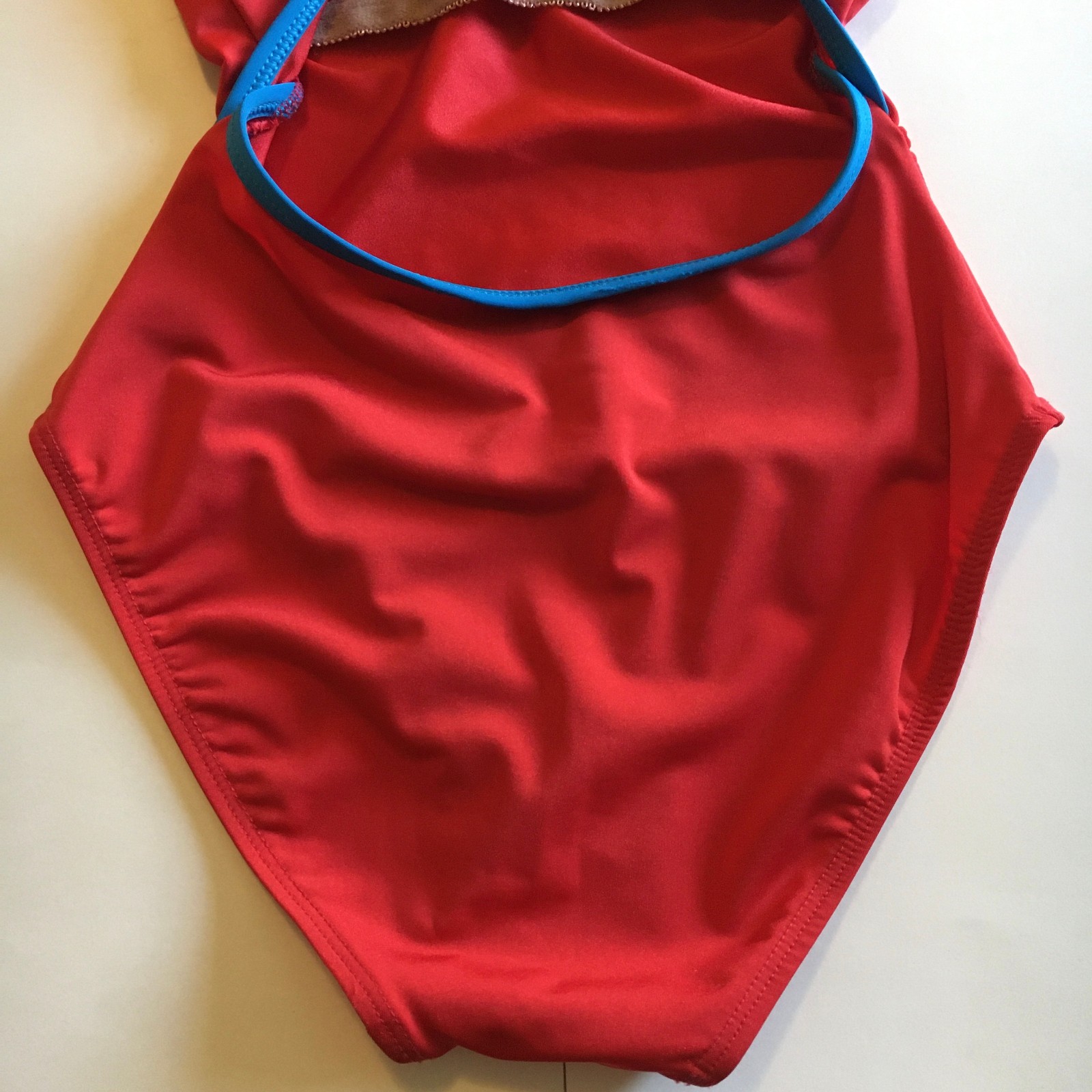 Red Blue Dance Leotard Ballet P XS Open Back Tank Sporty Mariia
